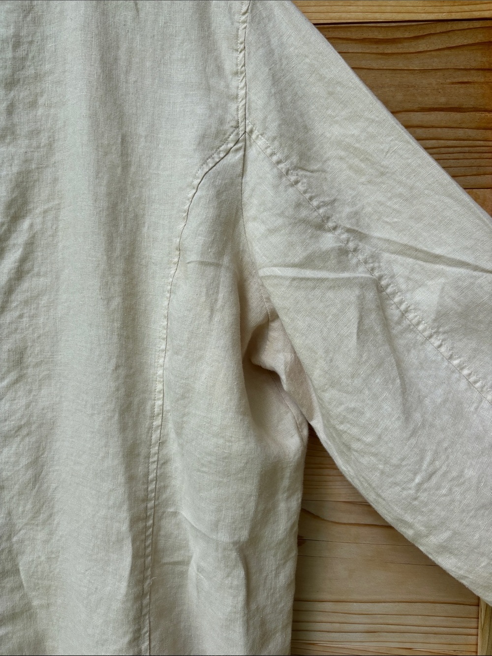 Vintage Gillian Grey 100% Linen Jacket | Minimal Neutral Oversized Button Front - Picture 13 of 14